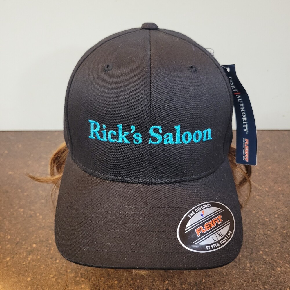 Port Authority Rick's Saloon Baseball Cap Unisex Adults Black L/XL Embroidered
